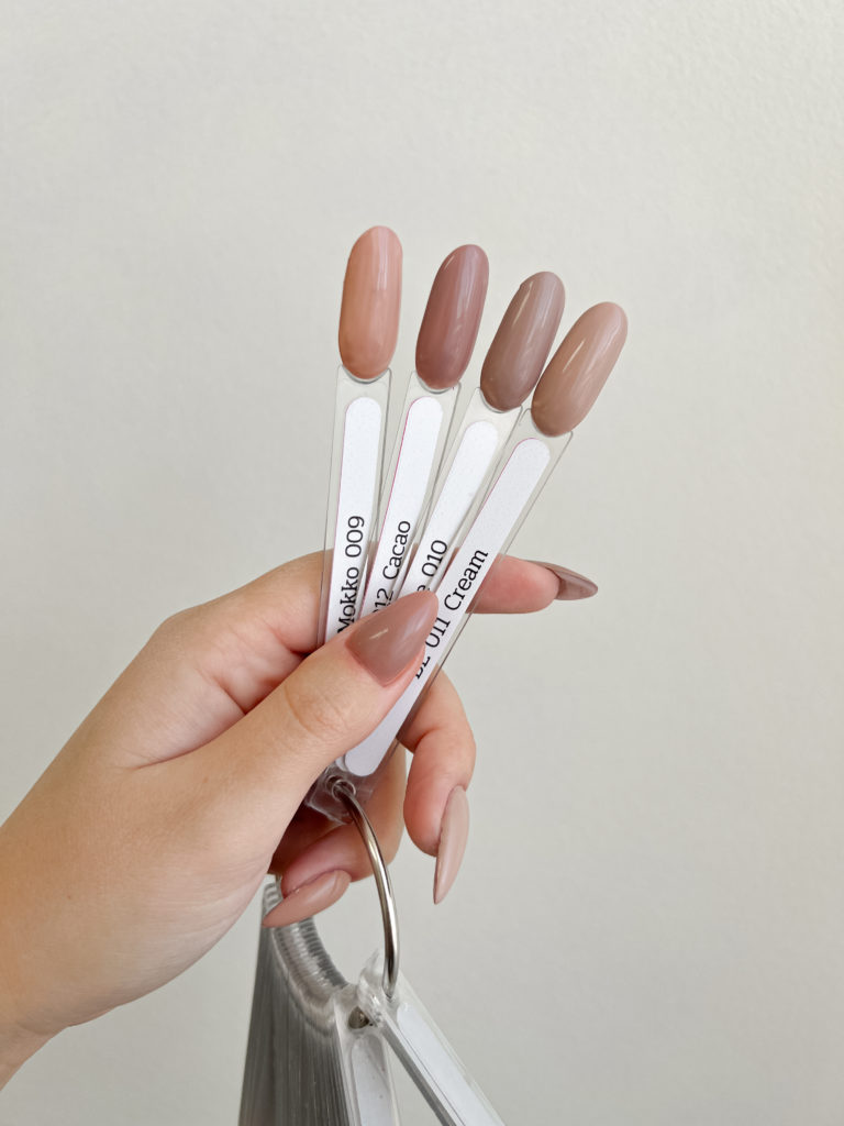 ombre beige e-file manicure