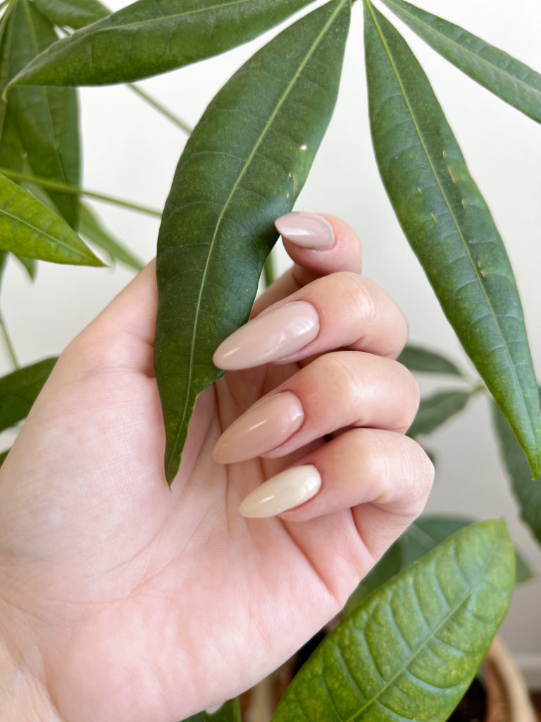 ombre beige e-file manicure